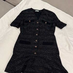 Elegant Black and Gold Women's Dress - Sandro. New with tags!